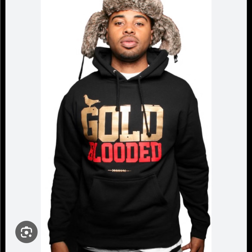 Adapt Clothing San Francisco 49ers Gold Blooded Red/Black Hoodie Size Medium